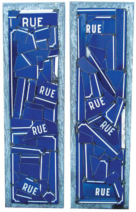 plaques de rue émaillées sur tôle 2 (130 x 38 cm)