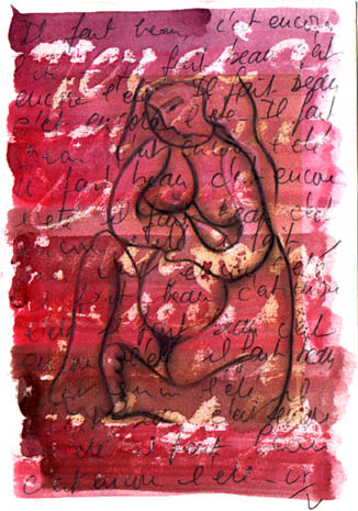 Paraffine et encres sur bristol imprimé. 15 x 21 cm. 1998/2001